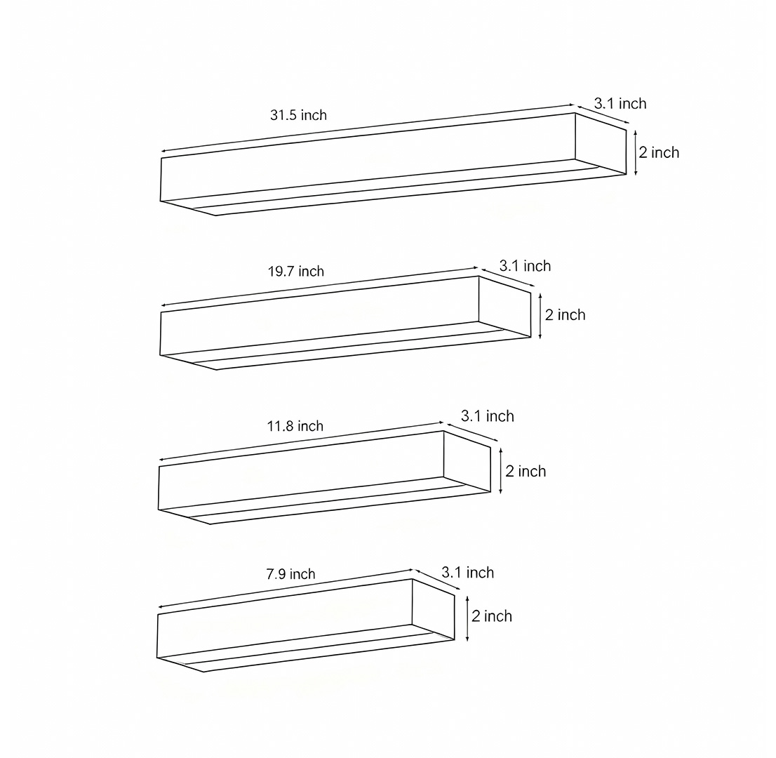 Four specifications and dimensional drawings of exterior porch light fixtures Product dimensional drawings