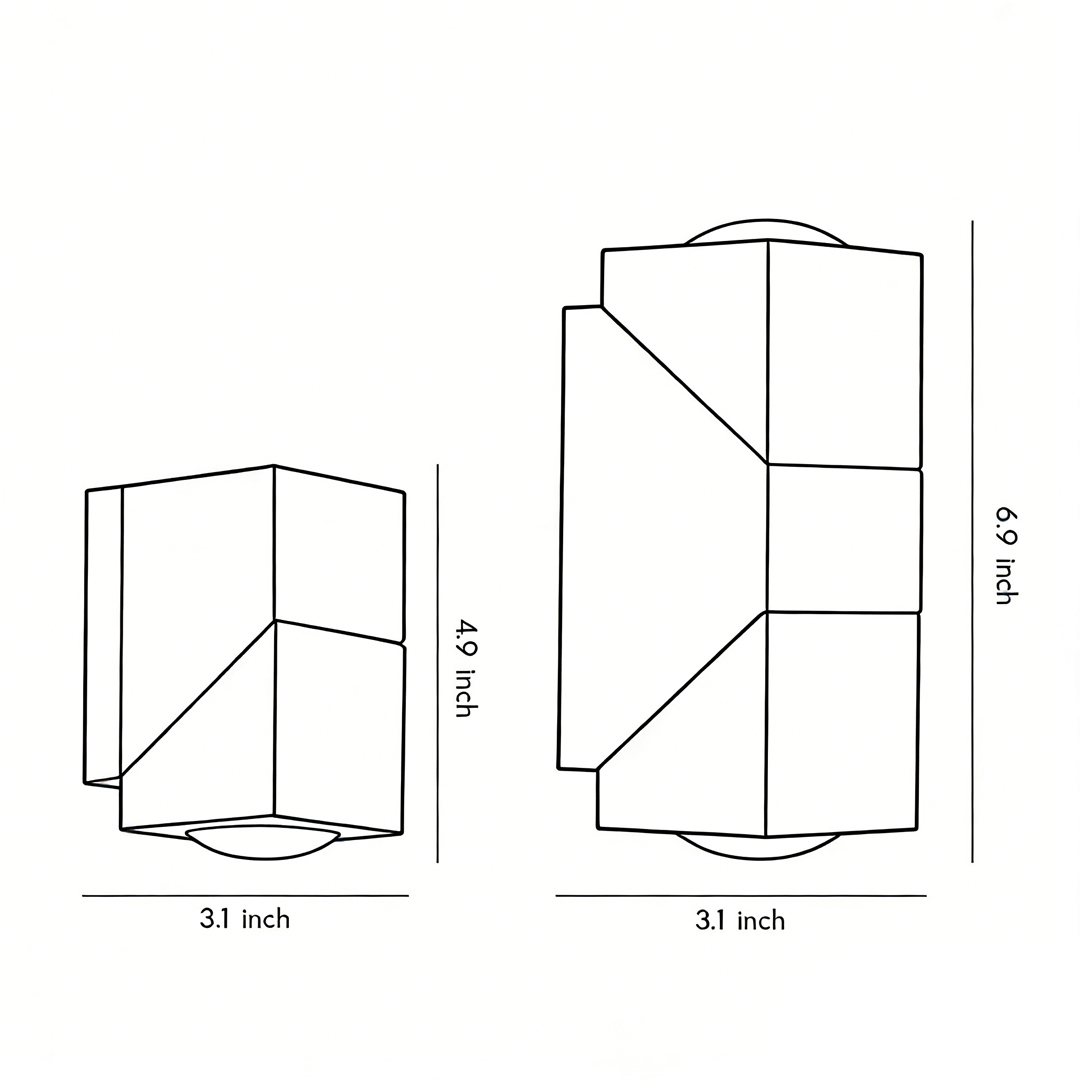 Dimensions of two specifications of up down scope outdoor Product Dimensions