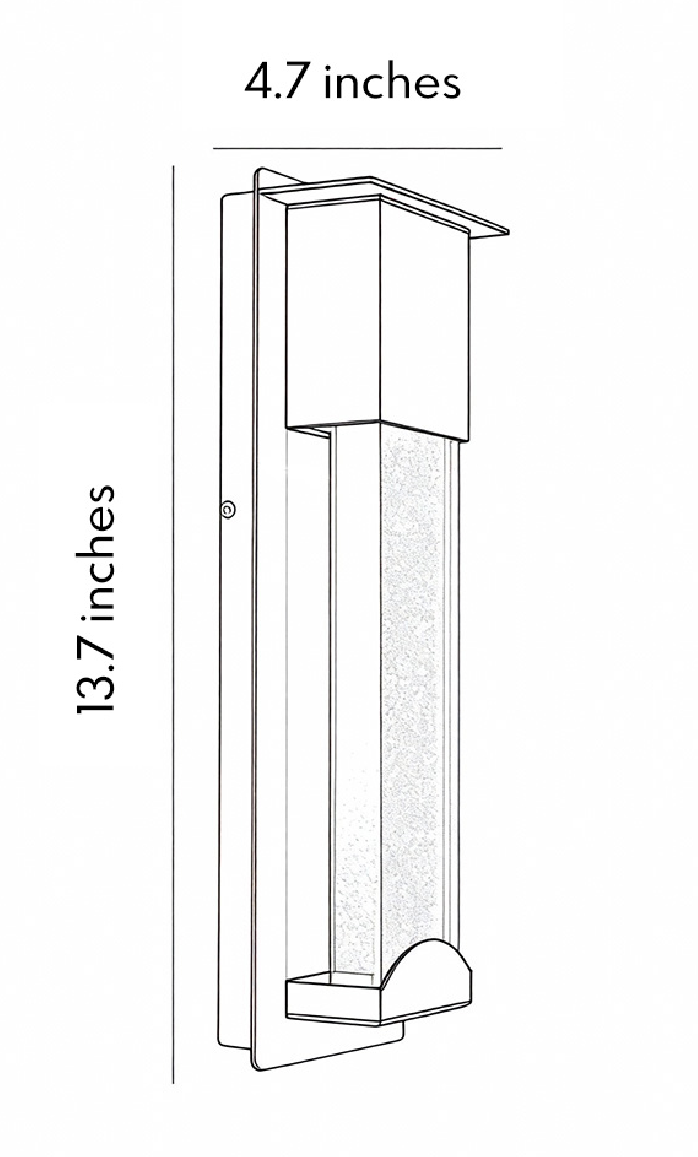 Specifications and dimensions of rectangular outdoor wall lights Product dimensions 13.7inch*4.7inch