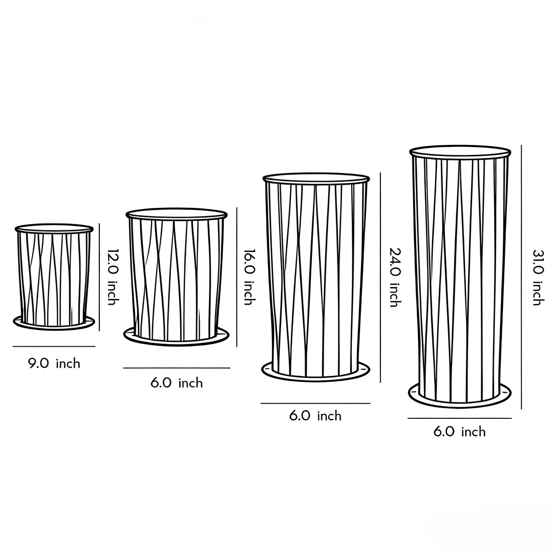 Four specifications and dimension diagrams of modern outdoor lanterns Product dimension diagram
