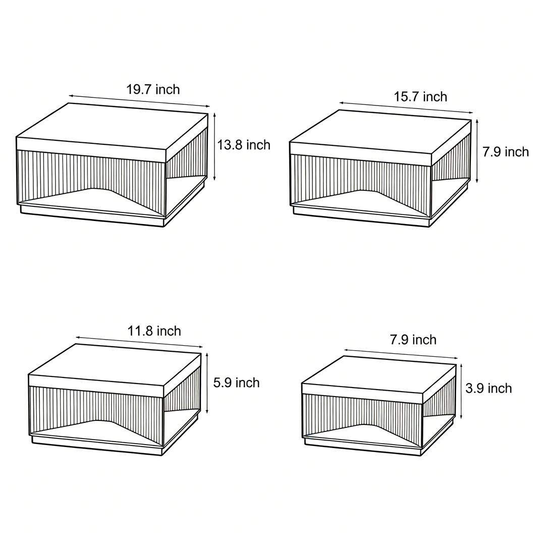 Five specifications of square outdoor pillar lights Product size chart