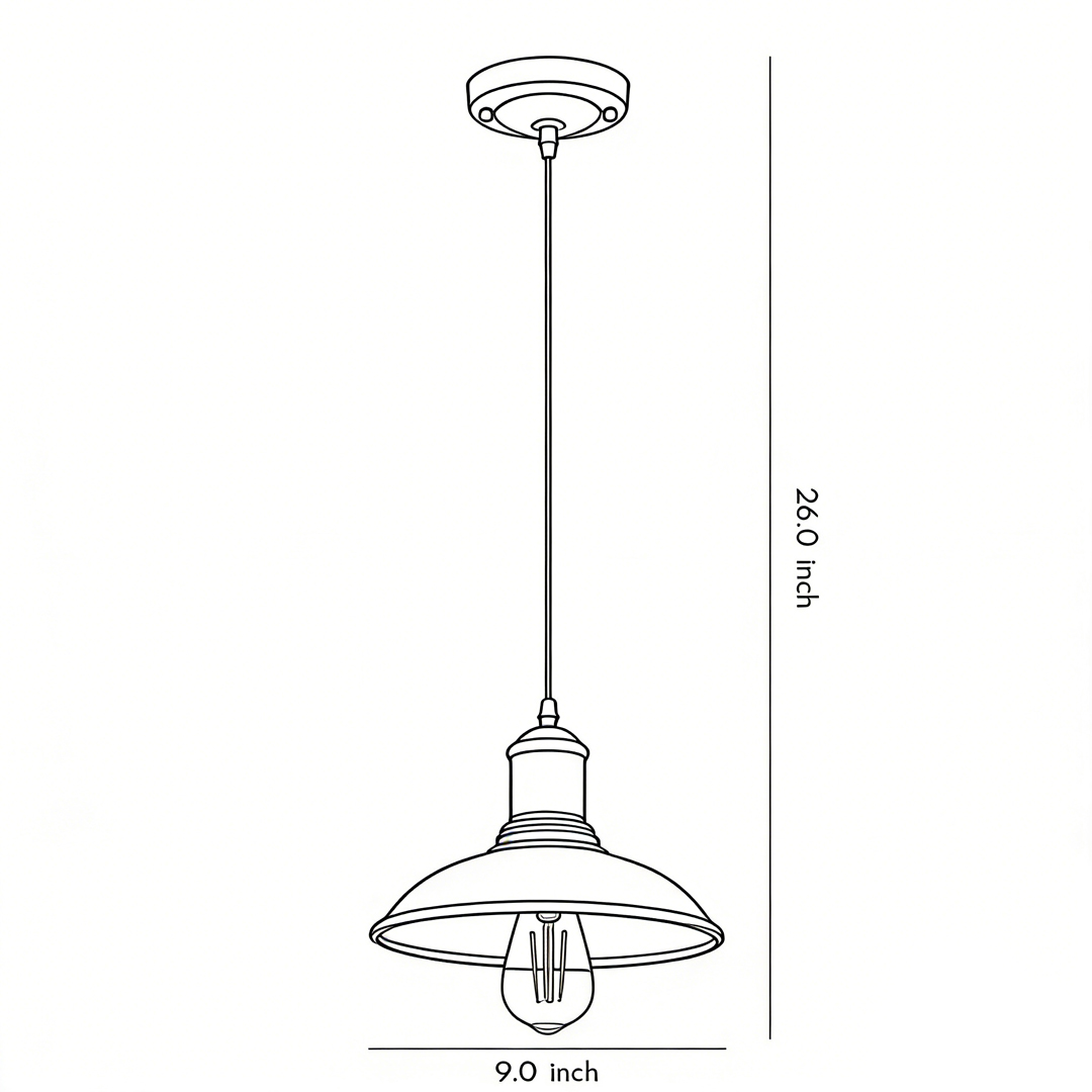 Specifications and dimensions of bronze pendant lighting 9.0inch*26.0inch