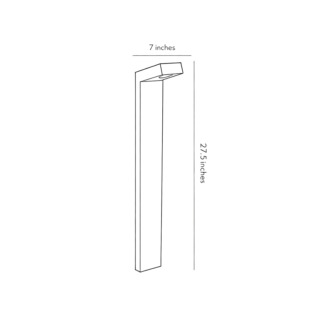 Bollard path light product size chart 27.5inch*7inch