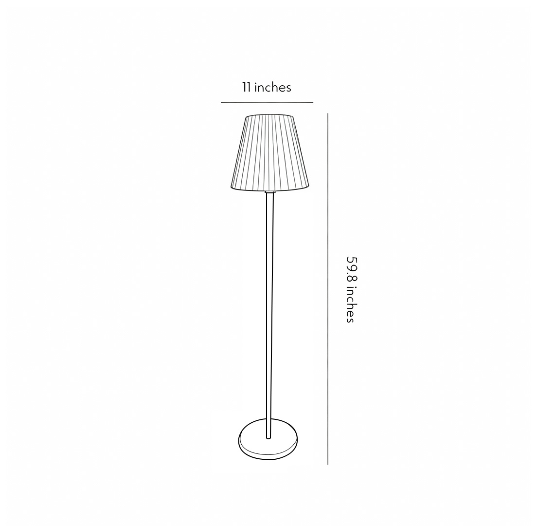 Product dimension drawing of modern outdoor floor lamps​ 59.8inch*11inch