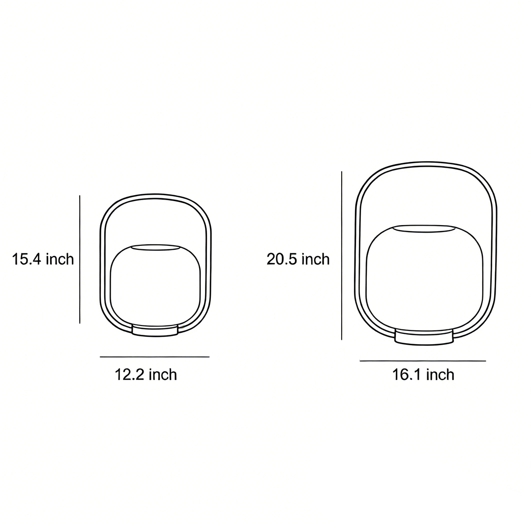 Dimensional drawings of two specifications of Portable solar lantern