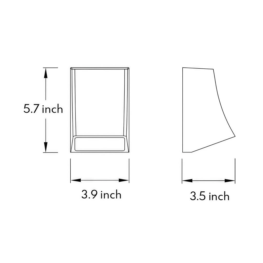 Product size chart of led outdoor wall scope 5.7inch*3.9inch*3.5inch