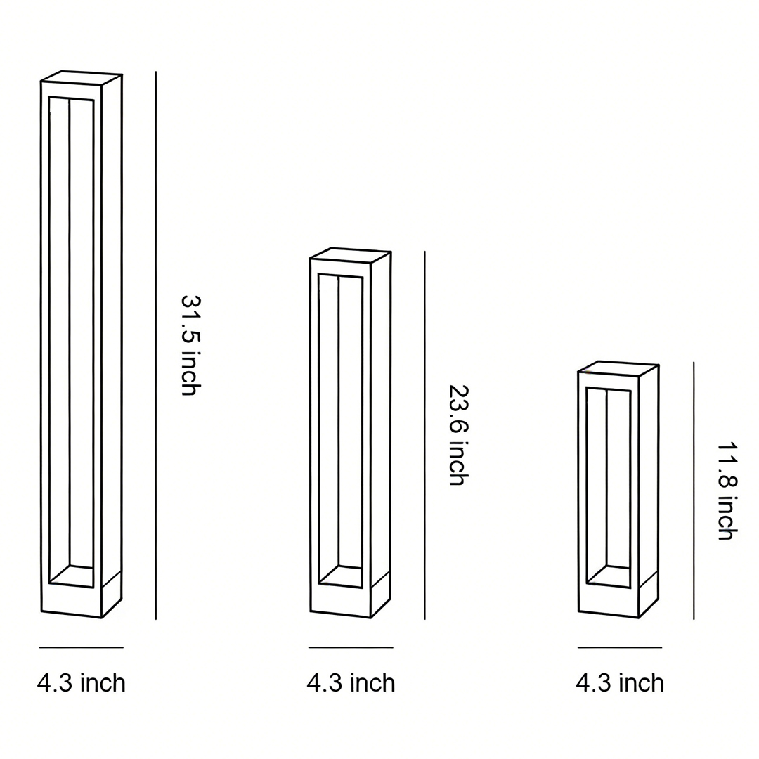 Dimensions of two products of garden pathway lightsDimensions of two products of garden pathway lights