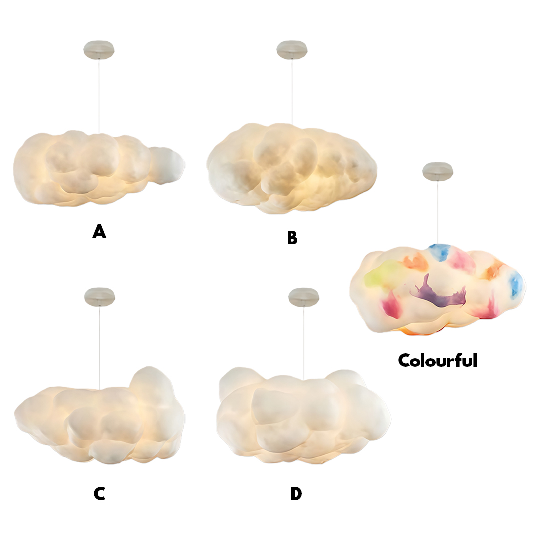 Five specifications and color products of cloud like pendant light