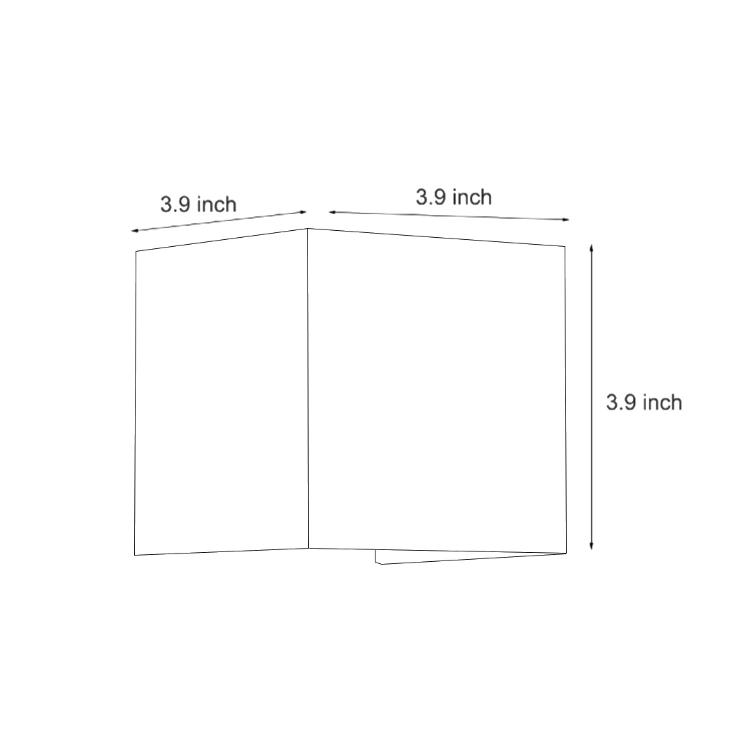 Product dimension drawing of the up-down lighting wall sconce 3.9inch*3.9inch*3.9inch