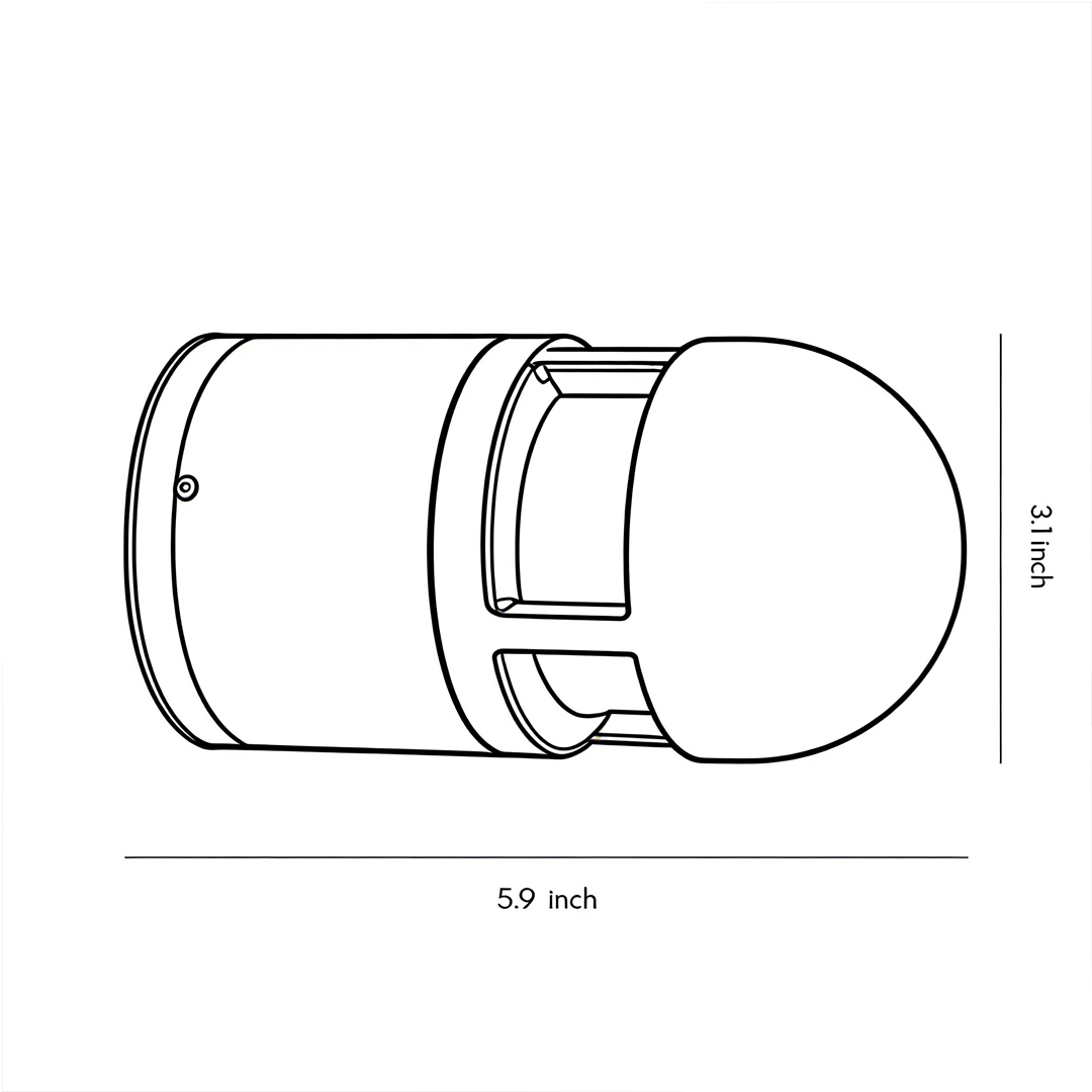 Product dimension diagrams for outdoor LED wall lighting 3.1inch*5.9iinch