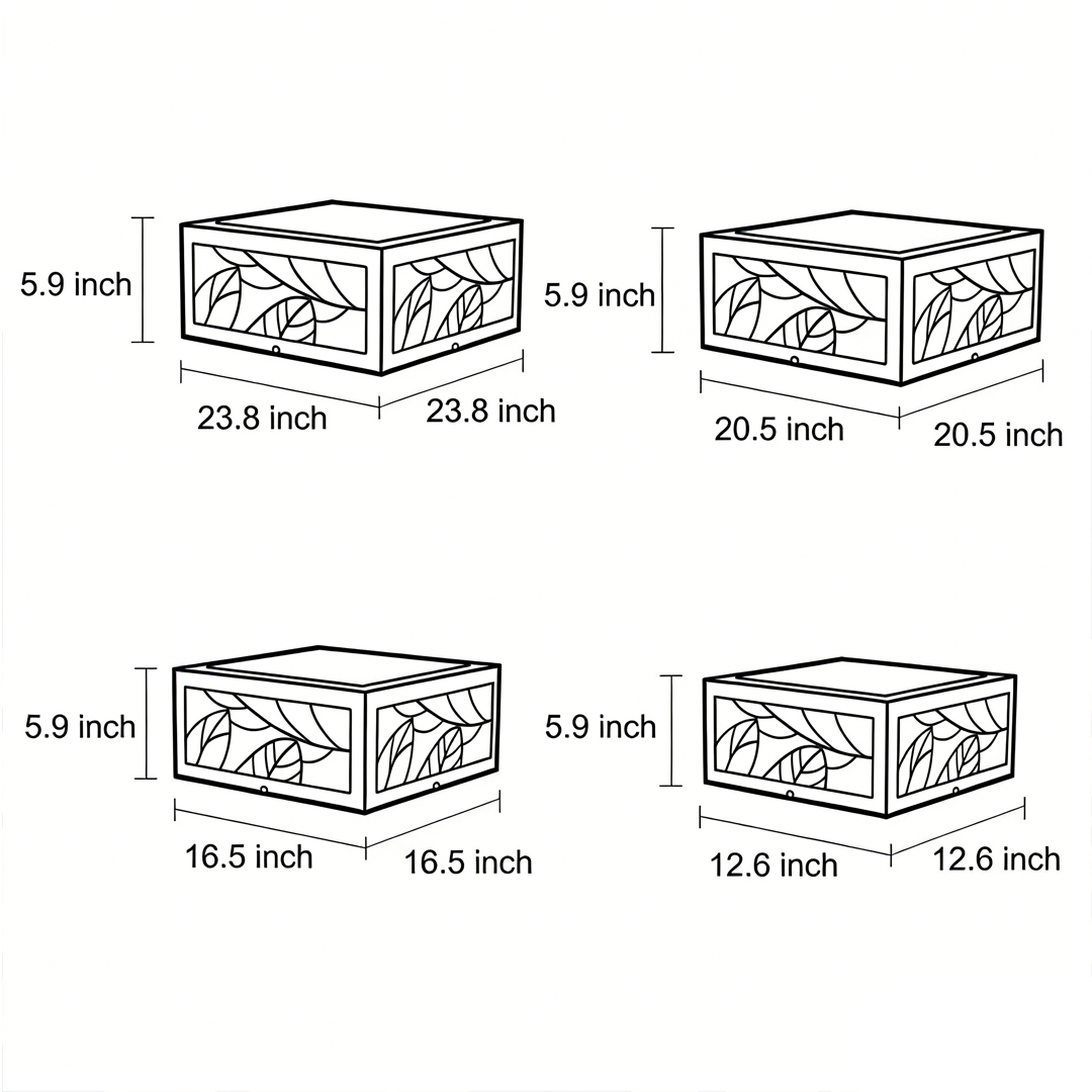 Dimensional drawings of four different specifications of gate pillar lights