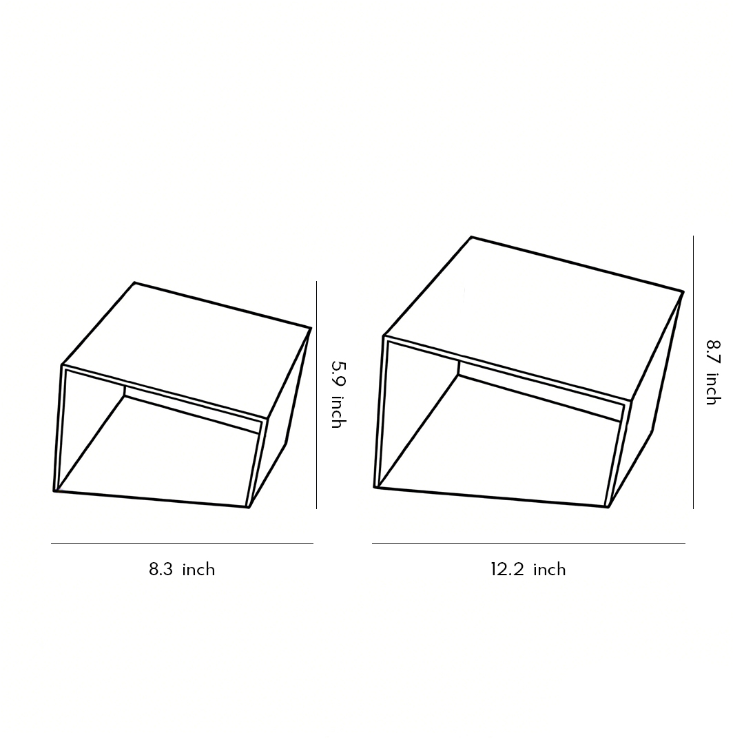 Dimensional drawings of two specifications of the Cube path light