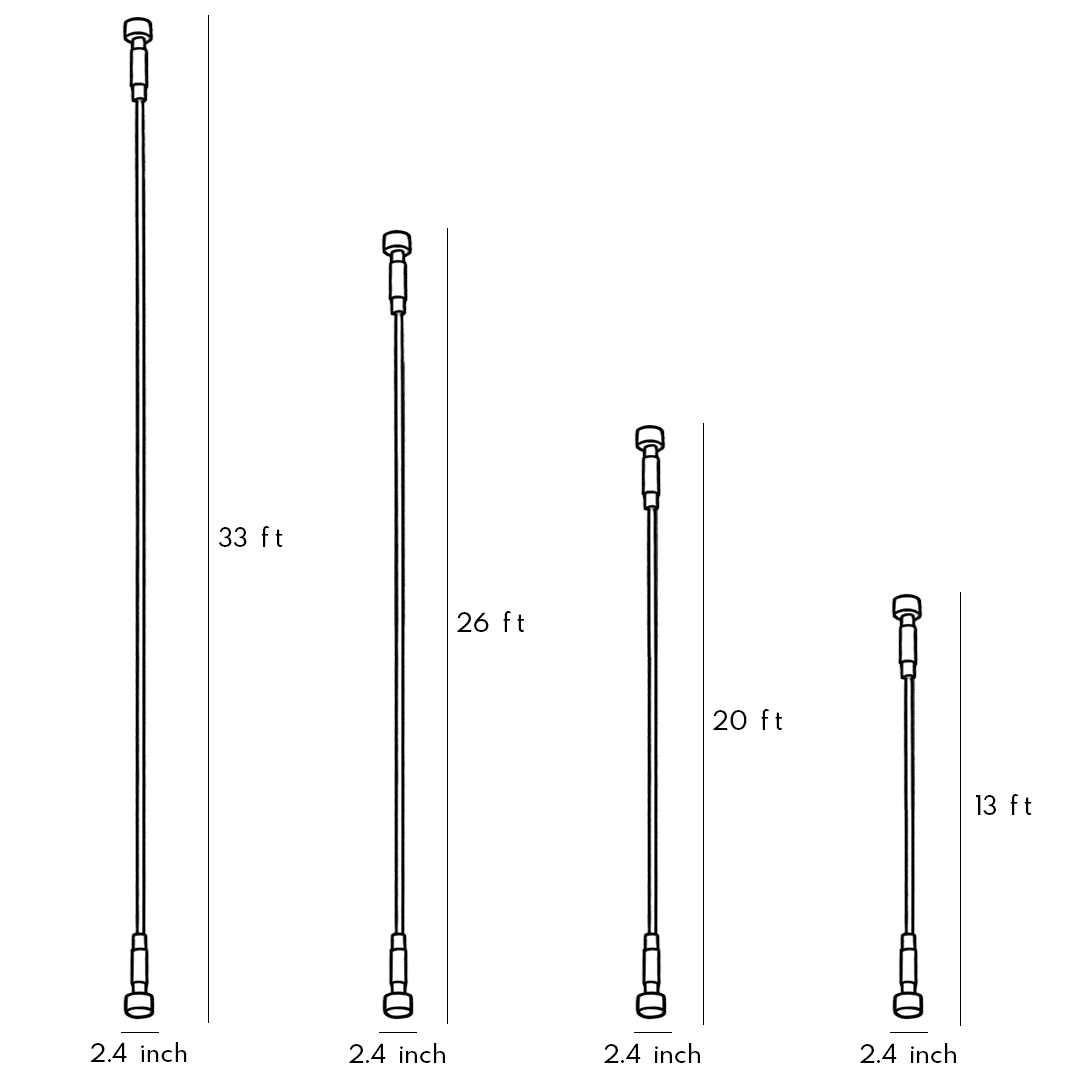 Product images of the four different sizes of Skyline linear LED lighting.