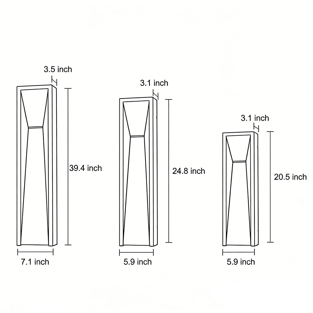 Product images of the top-rated outdoor wall lights in three different sizes.