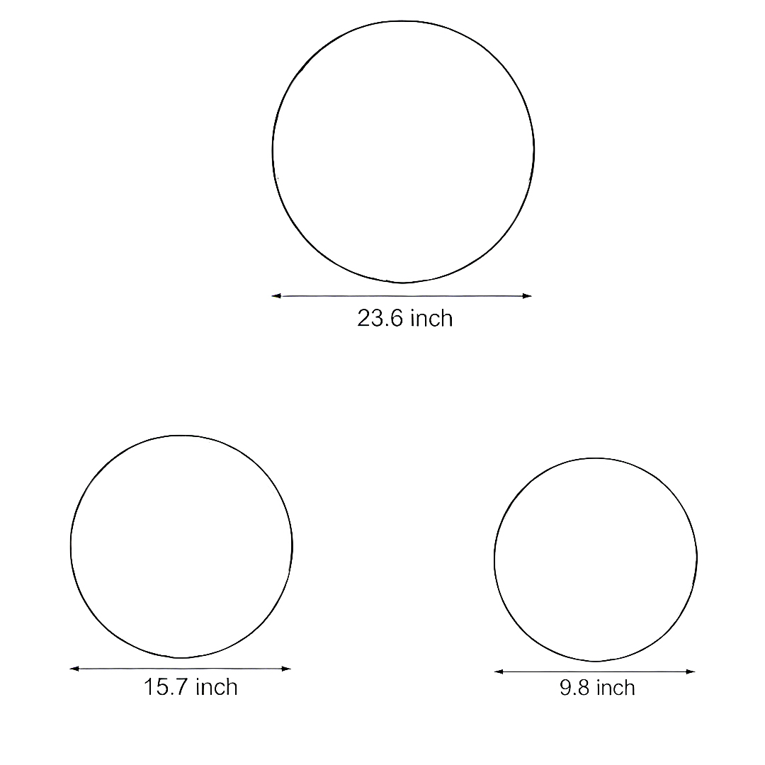 Dimensional drawings of Moon Light's three product specifications