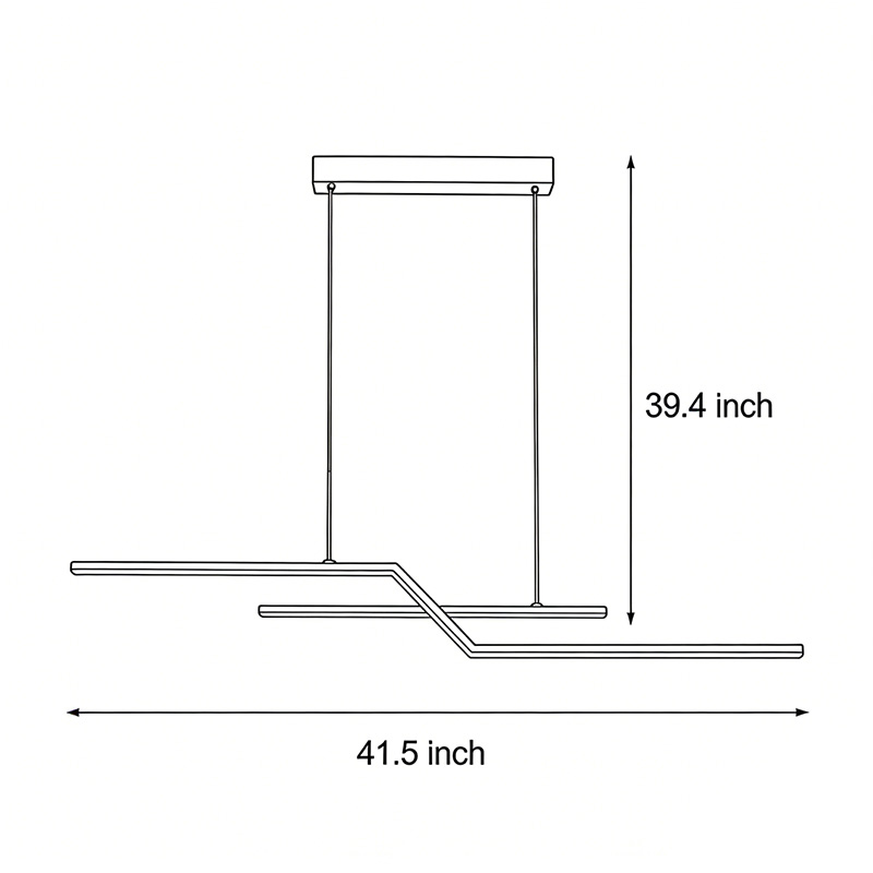 Dimensional specification diagram for unique pendant lighting 39.4inch*41.5inch