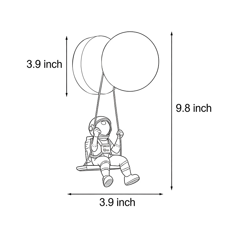 Dimensions of the Astronaut wall light, 9.8inch*3.9inch