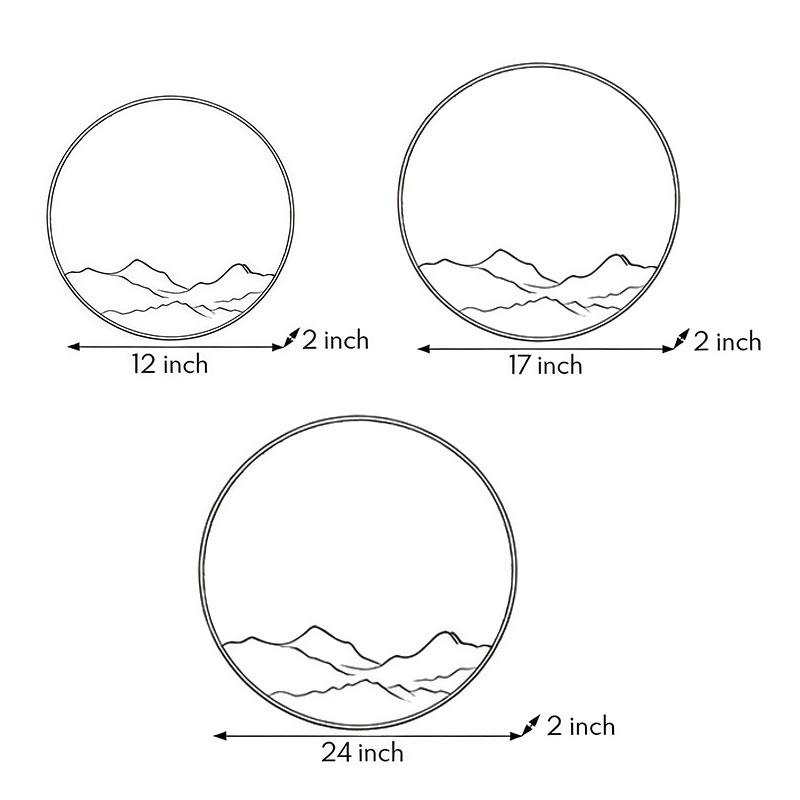 Three product dimension diagrams of a round outdoor sconce.