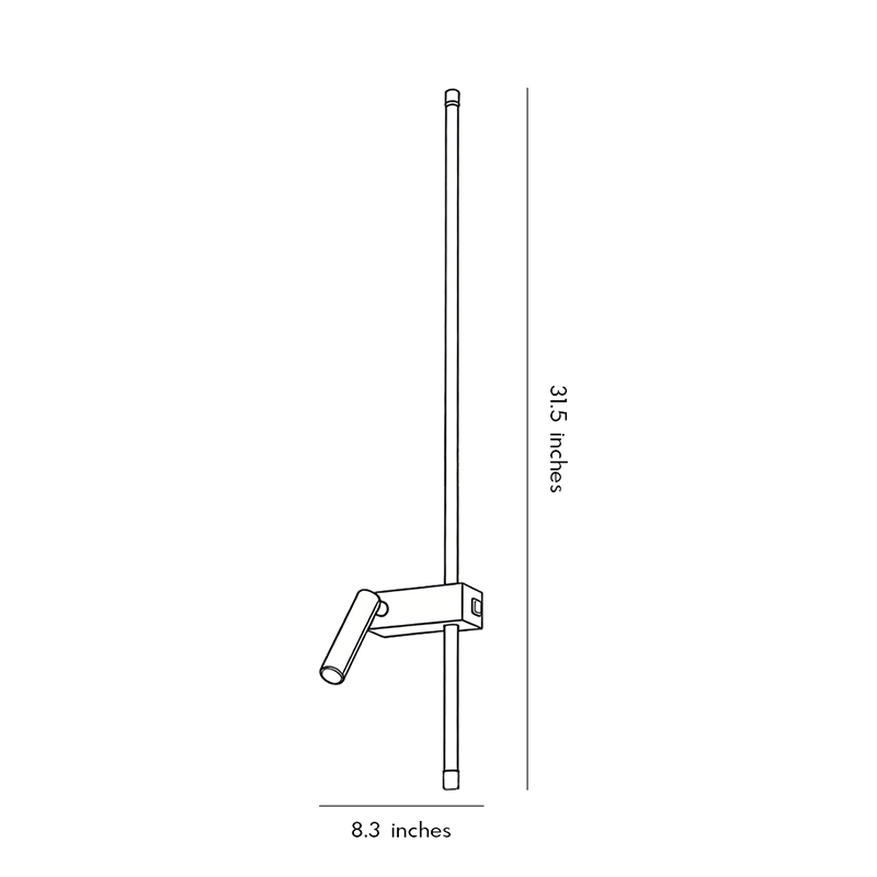 Product dimension drawings for the dual light wall sconce 31.5inch*8.3inch