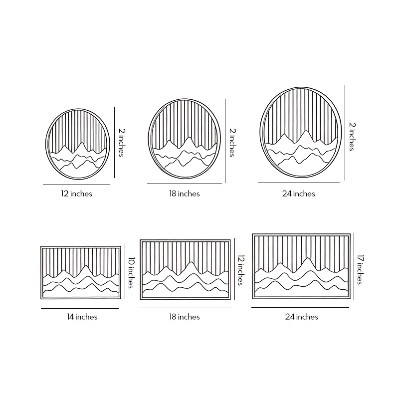 Six dimension drawings for a wall-mounted light fixture.