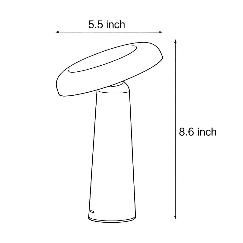 Product dimension diagram of mushroom-shaped table lamp 5.5inch *8.6inch.