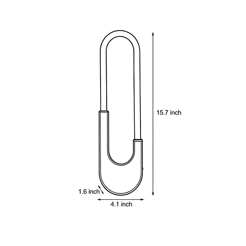 Product dimension diagram of oval LED wall sconces 1.6inch*4.1inch*15.7inch