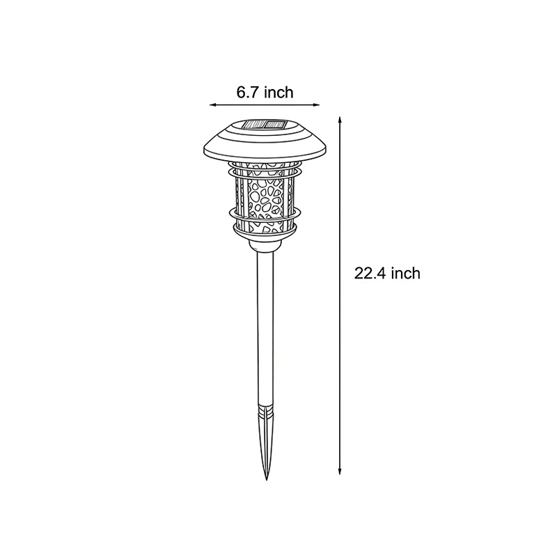 Product structure diagram of solar path lighting LED 6.7inch*22.4inch.