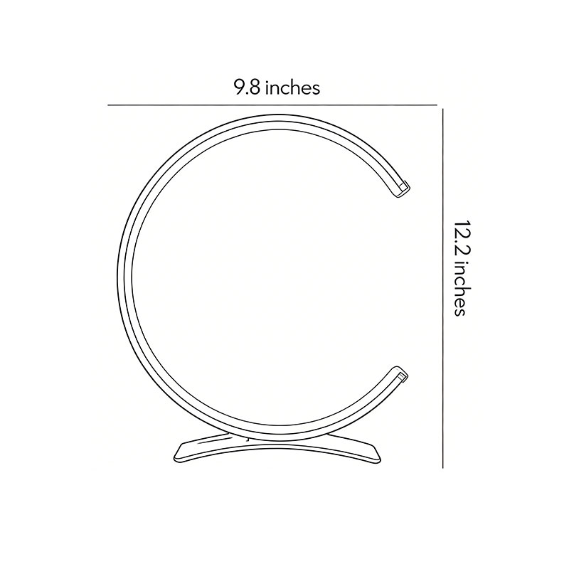 Product structure diagram of the C-shaped table lamp 12.2inch*9.8inch.
