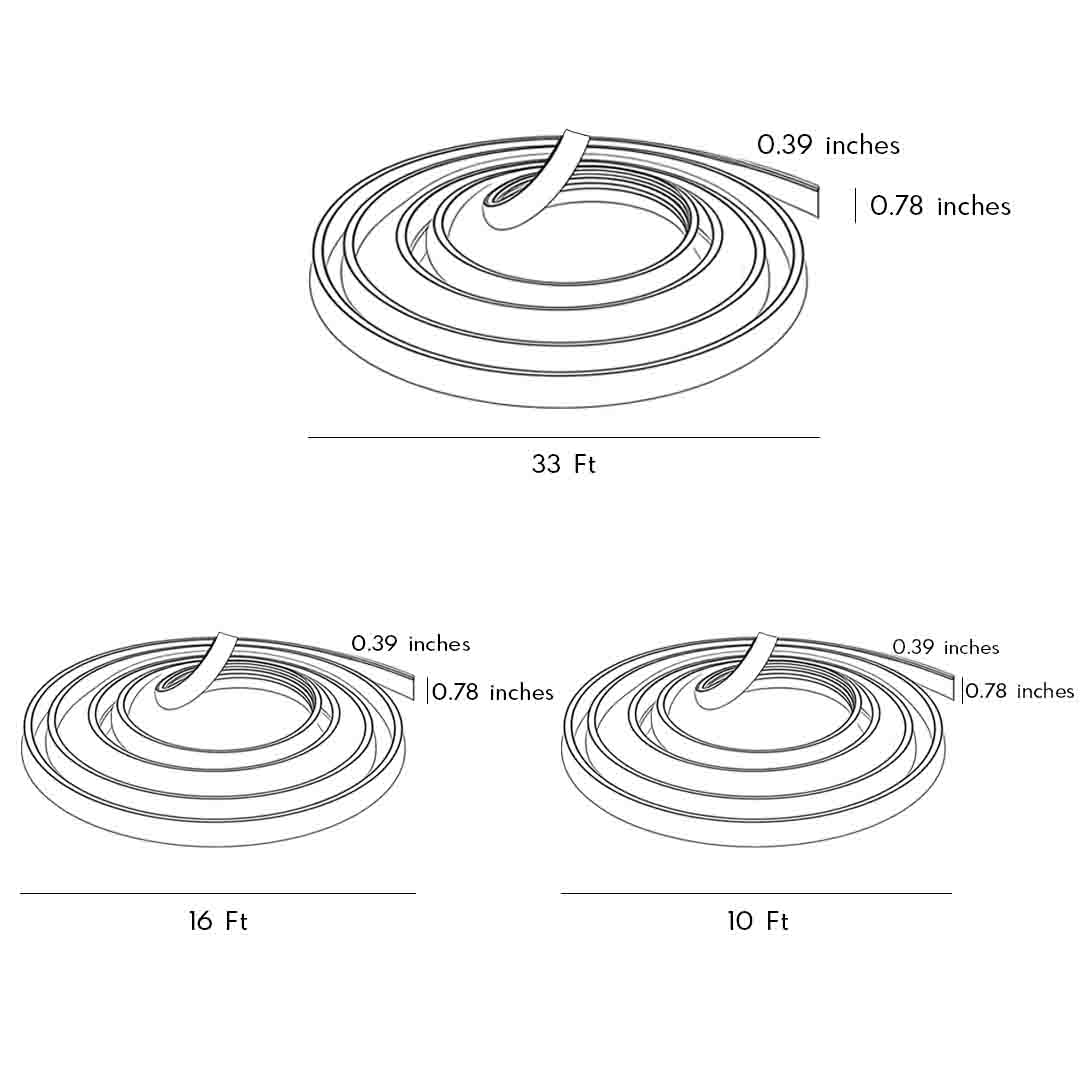 Dimensional drawings of three types of outdoor LED step lighting products.